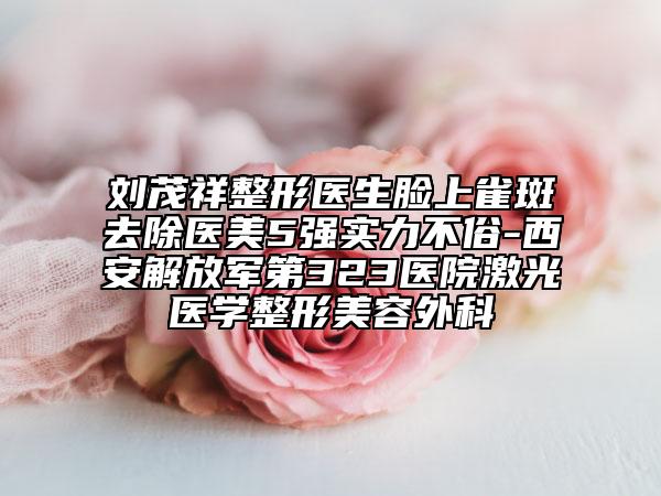 劉茂祥整形醫(yī)生臉上雀斑去除醫(yī)美5強(qiáng)實(shí)力不俗-西安解放軍第323醫(yī)院激光醫(yī)學(xué)整形美容外科