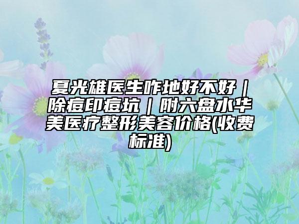 夏光雄醫(yī)生咋地好不好｜除痘印痘坑｜附六盤水華美醫(yī)療整形美容價格(收費標準)