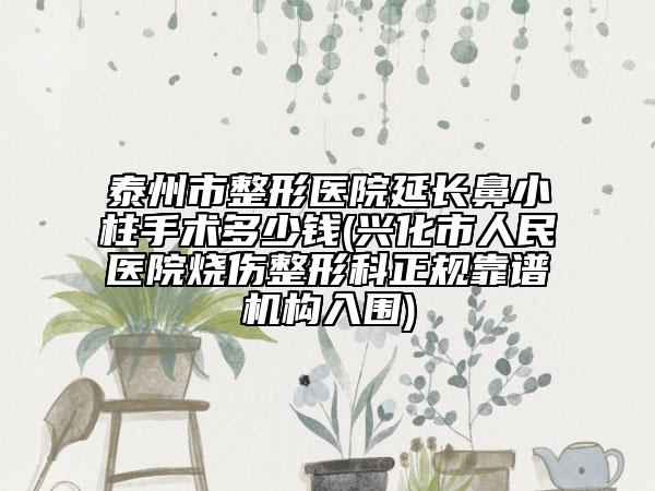 泰州市整形醫(yī)院延長鼻小柱手術(shù)多少錢(興化市人民醫(yī)院燒傷整形科正規(guī)靠譜機(jī)構(gòu)入圍)