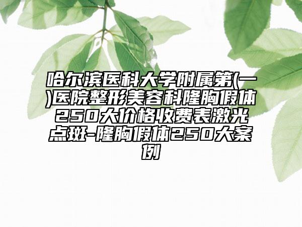 哈爾濱醫(yī)科大學(xué)附屬第(一)醫(yī)院整形美容科隆胸假體250大價格收費表激光點斑-隆胸假體250大案例