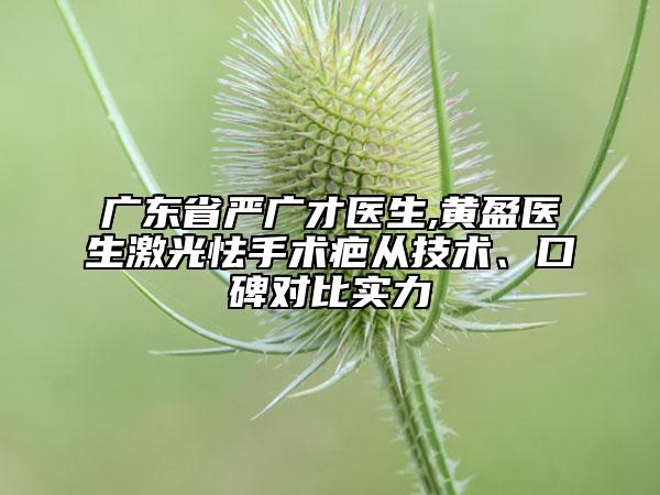 廣東省嚴(yán)廣才醫(yī)生,黃盈醫(yī)生激光怯手術(shù)疤從技術(shù)、口碑對(duì)比實(shí)力