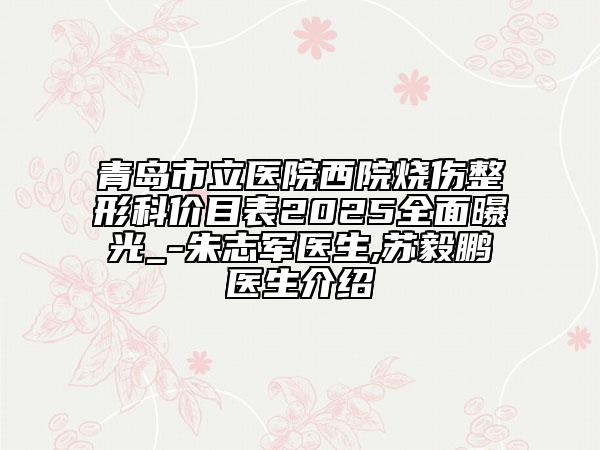 青島市立醫(yī)院西院燒傷整形科價(jià)目表2025全面曝光_-朱志軍醫(yī)生,蘇毅鵬醫(yī)生介紹