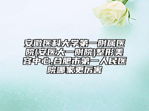 安徽醫(yī)科大學(xué)第一附屬醫(yī)院(安醫(yī)大一附院)整形美容中心,合肥市第一人民醫(yī)院哪家更厲害