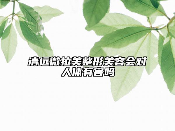 清遠微拉美整形美容會對人體有害嗎
