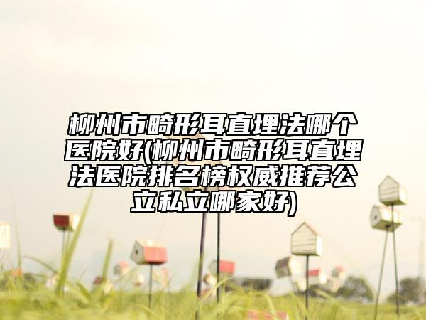 柳州市畸形耳直埋法哪個醫(yī)院好(柳州市畸形耳直埋法醫(yī)院排名榜權(quán)威推薦公立私立哪家好)