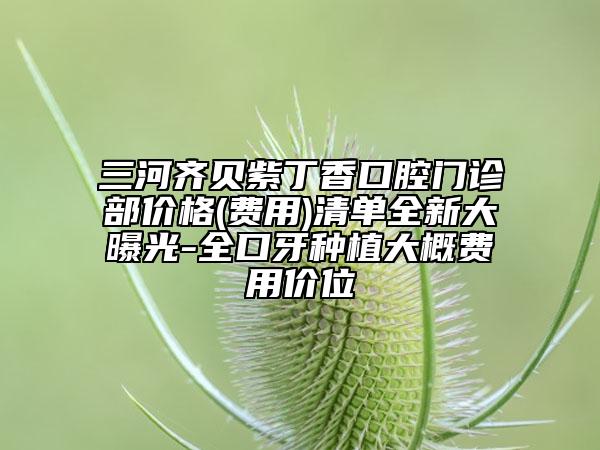 三河齊貝紫丁香口腔門診部價格(費用)清單全新大曝光-全口牙種植大概費用價位