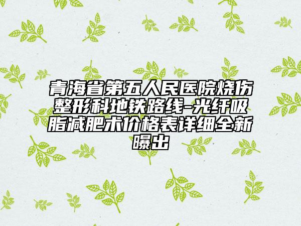 青海省第五人民醫(yī)院燒傷整形科地鐵路線-光纖吸脂減肥術(shù)價(jià)格表詳細(xì)全新曝出
