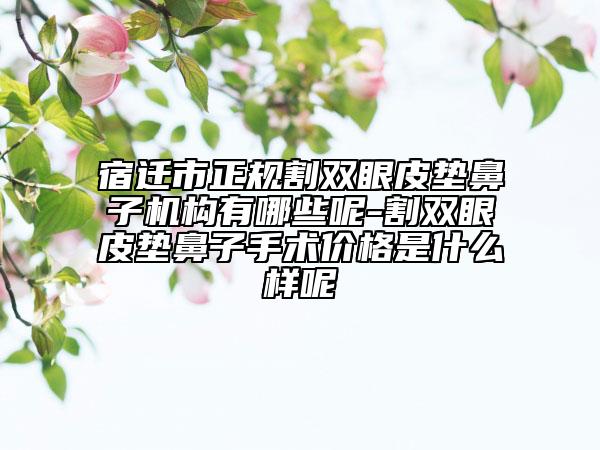 宿遷市正規(guī)割雙眼皮墊鼻子機(jī)構(gòu)有哪些呢-割雙眼皮墊鼻子手術(shù)價(jià)格是什么樣呢