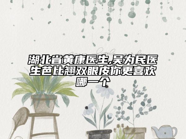 湖北省黃康醫(yī)生,吳為民醫(yī)生芭比翹雙眼皮你更喜歡哪一個(gè)