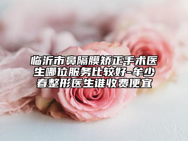 臨沂市鼻隔膜矯正手術(shù)醫(yī)生哪位服務(wù)比較好-牟少春整形醫(yī)生誰收費(fèi)便宜