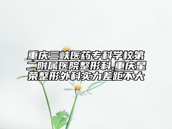 重慶三峽醫(yī)藥?？茖W校第二附屬醫(yī)院整形科,重慶星榮整形外科實力差距不大