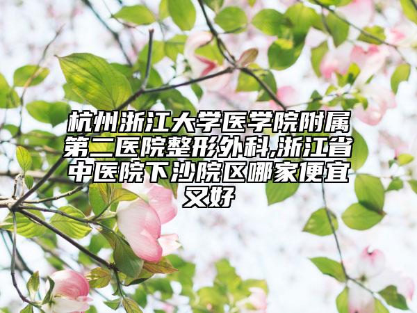 杭州浙江大學醫(yī)學院附屬第二醫(yī)院整形外科,浙江省中醫(yī)院下沙院區(qū)哪家便宜又好