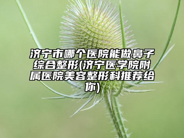 濟(jì)寧市哪個(gè)醫(yī)院能做鼻子綜合整形(濟(jì)寧醫(yī)學(xué)院附屬醫(yī)院美容整形科推薦給你)