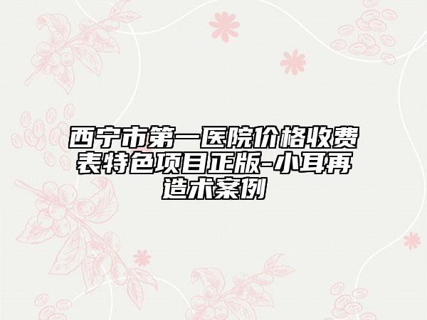 西寧市第一醫(yī)院價格收費表特色項目正版-小耳再造術(shù)案例