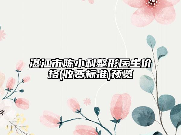 湛江市陳小利整形醫(yī)生價格(收費標準)預覽