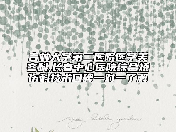 吉林大學第二醫(yī)院醫(yī)學美容科,長春中心醫(yī)院綜合燒傷科技術口碑一對一了解