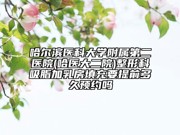 哈爾濱醫(yī)科大學(xué)附屬第二醫(yī)院(哈醫(yī)大二院)整形科吸脂加乳房填充要提前多久預(yù)約嗎