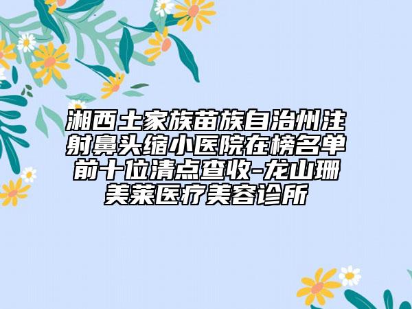 湘西土家族苗族自治州注射鼻頭縮小醫(yī)院在榜名單前十位清點(diǎn)查收-龍山珊洢美萊醫(yī)療美容診所