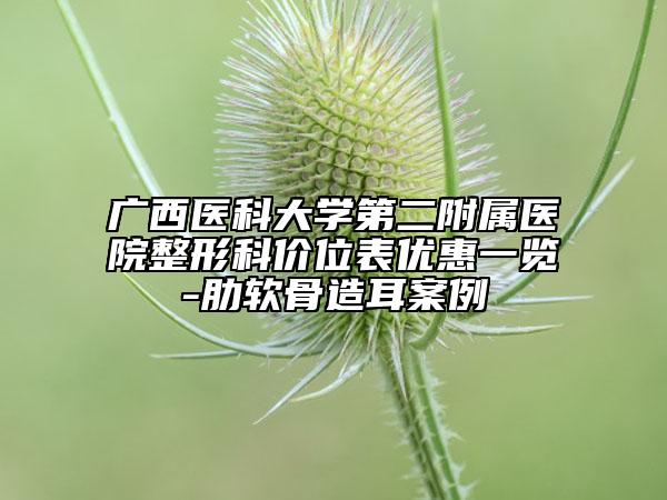 廣西醫(yī)科大學(xué)第二附屬醫(yī)院整形科價(jià)位表優(yōu)惠一覽-肋軟骨造耳案例