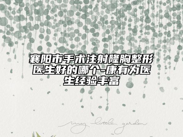 襄陽市手術(shù)注射隆胸整形醫(yī)生好的哪個(gè)-康有為醫(yī)生經(jīng)驗(yàn)豐富