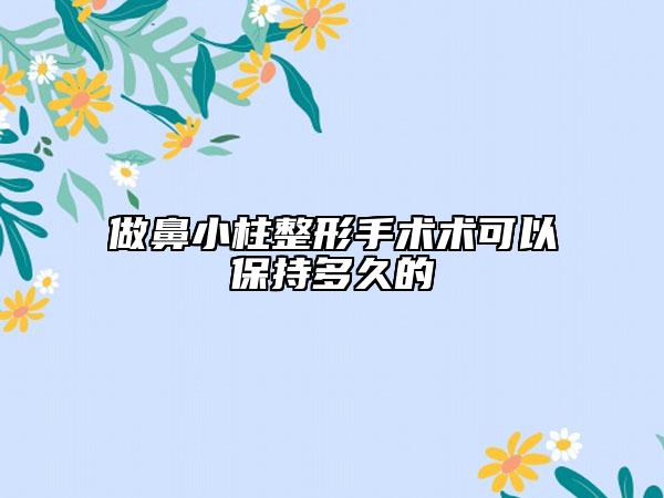 做鼻小柱整形手術(shù)術(shù)可以保持多久的