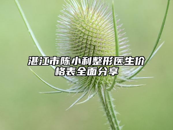 湛江市陳小利整形醫(yī)生價(jià)格表全面分享
