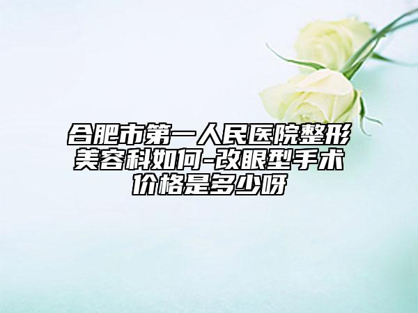 合肥市第一人民醫(yī)院整形美容科如何-改眼型手術價格是多少呀