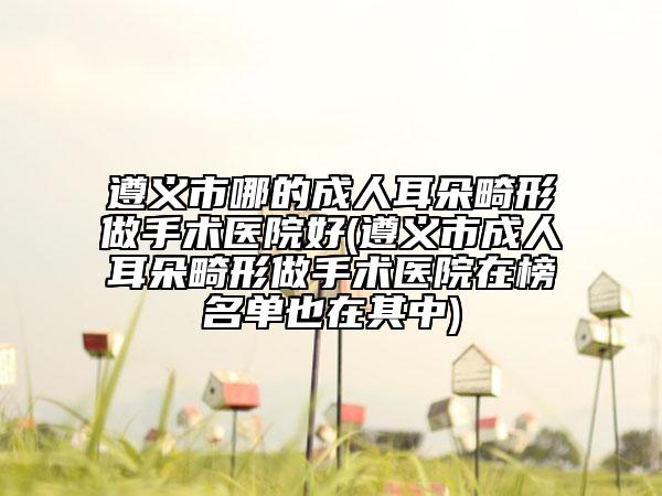 遵義市哪的成人耳朵畸形做手術(shù)醫(yī)院好(遵義市成人耳朵畸形做手術(shù)醫(yī)院在榜名單也在其中)