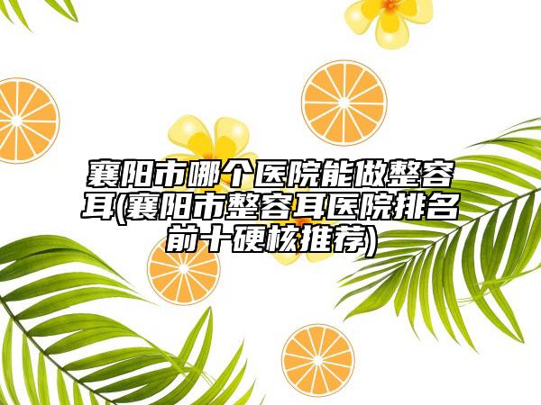 襄陽市哪個醫(yī)院能做整容耳(襄陽市整容耳醫(yī)院排名前十硬核推薦)