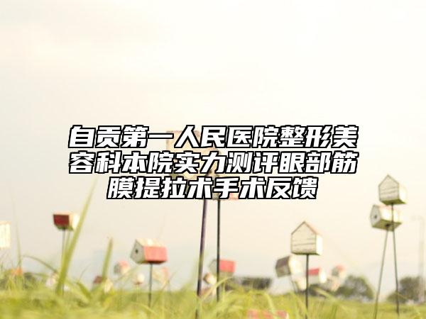 自貢第一人民醫(yī)院整形美容科本院實力測評眼部筋膜提拉術(shù)手術(shù)反饋