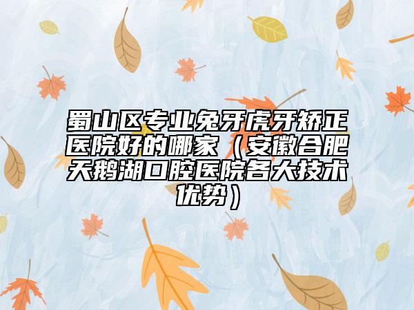 蜀山區(qū)專業(yè)兔牙虎牙矯正醫(yī)院好的哪家（安徽合肥天鵝湖口腔醫(yī)院各大技術優(yōu)勢）