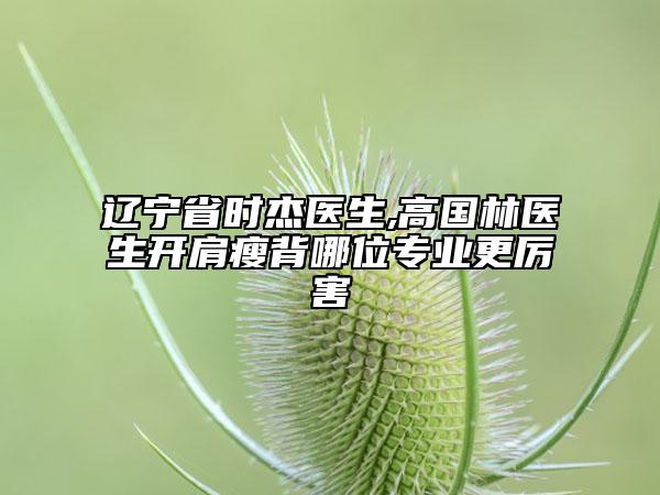 遼寧省時杰醫(yī)生,高國林醫(yī)生開肩瘦背哪位專業(yè)更厲害