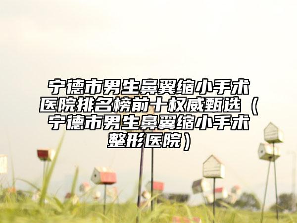 寧德市男生鼻翼縮小手術(shù)醫(yī)院排名榜前十權(quán)威甄選（寧德市男生鼻翼縮小手術(shù)整形醫(yī)院）