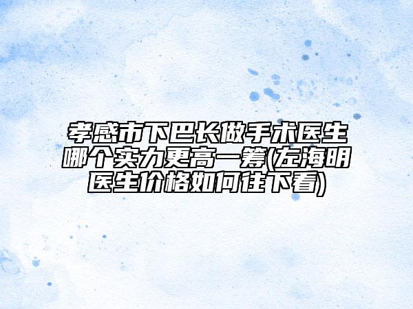 孝感市下巴長做手術(shù)醫(yī)生哪個實力更高一籌(左海明醫(yī)生價格如何往下看)