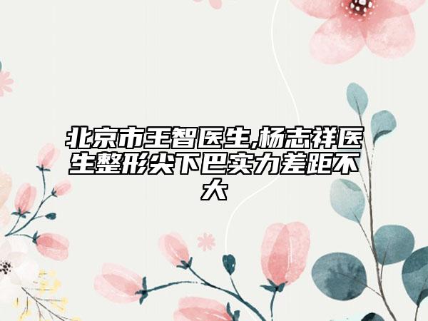 北京市王智醫(yī)生,楊志祥醫(yī)生整形尖下巴實力差距不大