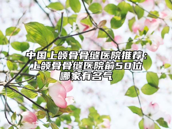 中國上頜骨骨縫醫(yī)院推薦：上頜骨骨縫醫(yī)院前50位哪家有名氣