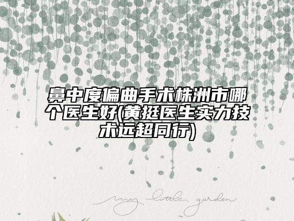 鼻中度偏曲手術(shù)株洲市哪個醫(yī)生好(黃挺醫(yī)生實力技術(shù)遠超同行)