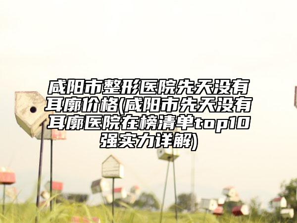 咸陽市整形醫(yī)院先天沒有耳廓價(jià)格(咸陽市先天沒有耳廓醫(yī)院在榜清單top10強(qiáng)實(shí)力詳解)