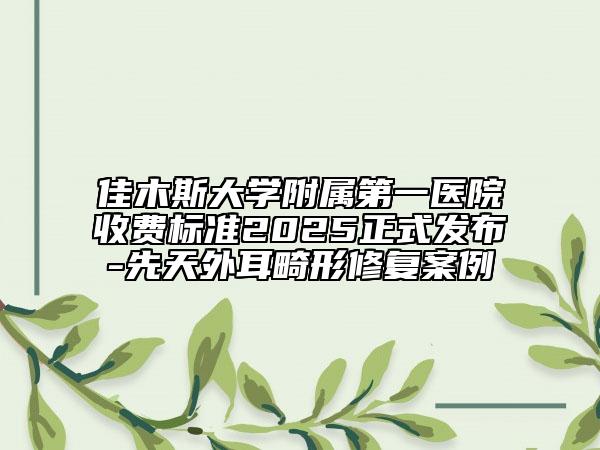 佳木斯大學(xué)附屬第一醫(yī)院收費標(biāo)準(zhǔn)2025正式發(fā)布-先天外耳畸形修復(fù)案例