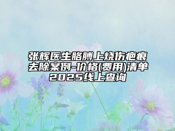 張輝醫(yī)生胳膊上燒傷疤痕去除案例-價(jià)格(費(fèi)用)清單2025線上查詢