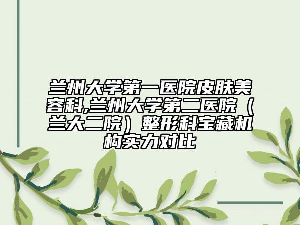 蘭州大學第一醫(yī)院皮膚美容科,蘭州大學第二醫(yī)院（蘭大二院）整形科寶藏機構(gòu)實力對比