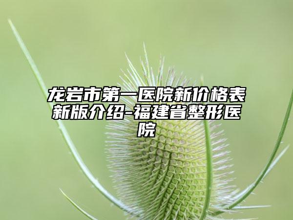 龍巖市第一醫(yī)院新價格表新版介紹-福建省整形醫(yī)院