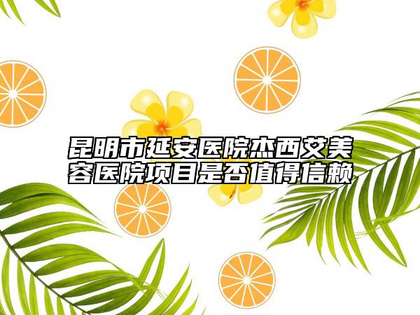 昆明市延安醫(yī)院杰西艾美容醫(yī)院項(xiàng)目是否值得信賴