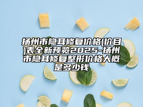 揚州市隱耳修復價格(價目)表全新預覽2025-揚州市隱耳修復整形價格大概是多少錢