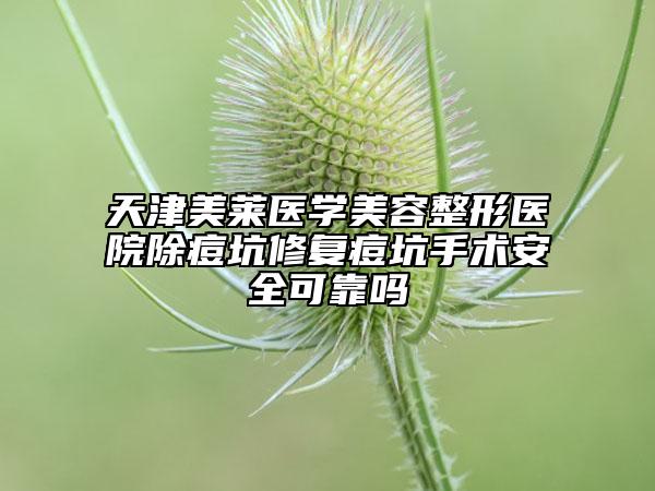 天津美萊醫(yī)學美容整形醫(yī)院除痘坑修復痘坑手術(shù)安全可靠嗎