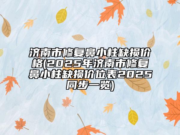 濟南市修復(fù)鼻小柱缺損價格(2025年濟南市修復(fù)鼻小柱缺損價位表2025同步一覽)