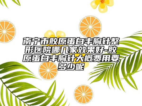 南寧市膠原蛋白豐胸針整形醫(yī)院哪幾家效果好-膠原蛋白豐胸針大概費(fèi)用要多少呢