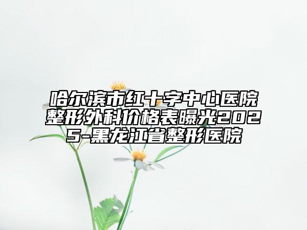 哈爾濱市紅十字中心醫(yī)院整形外科價格表曝光2025-黑龍江省整形醫(yī)院
