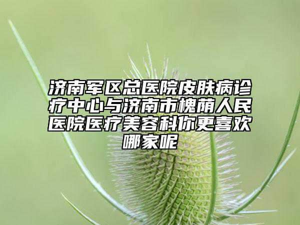 濟南軍區(qū)總醫(yī)院皮膚病診療中心與濟南市槐蔭人民醫(yī)院醫(yī)療美容科你更喜歡哪家呢