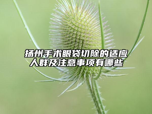 揚州手術(shù)眼袋切除的適應人群及注意事項有哪些